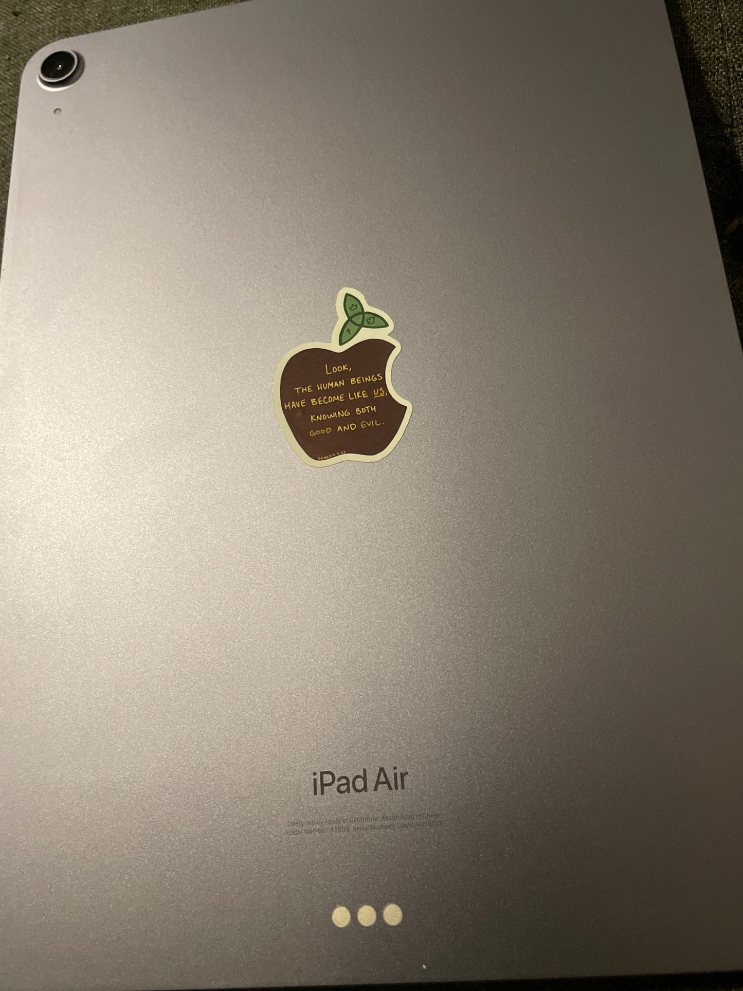 Genesis 3:22 Apple (3 stickers included)